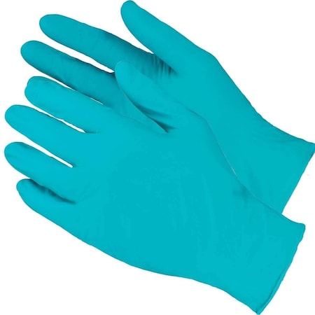 Ansell TouchNTuff 92-500, Disposable Gloves, 4.3 mil Palm, Nitrile, Powdered, L, 100 PK, Green 92-500 L